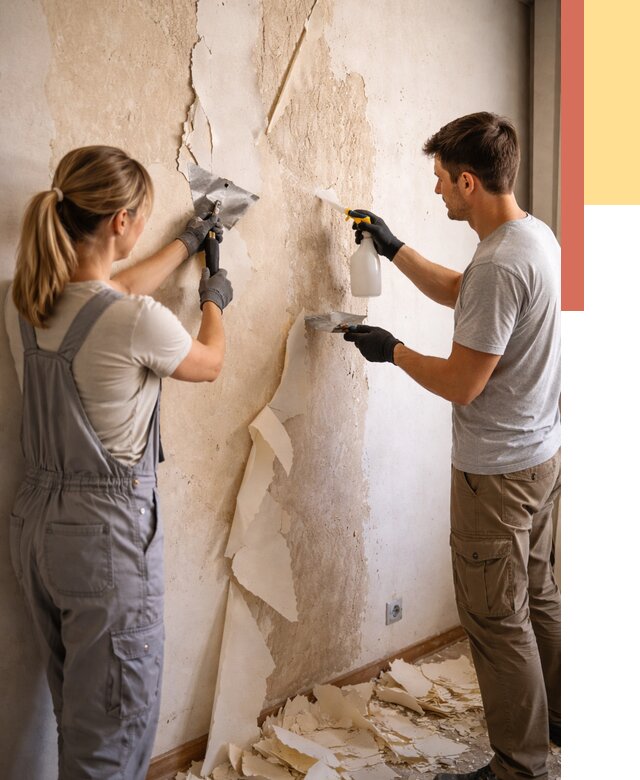 Снятие старых обоев в Боровичах от 5472 руб. под ключ недорого | ОТДЕЛОЧНИК-Брв