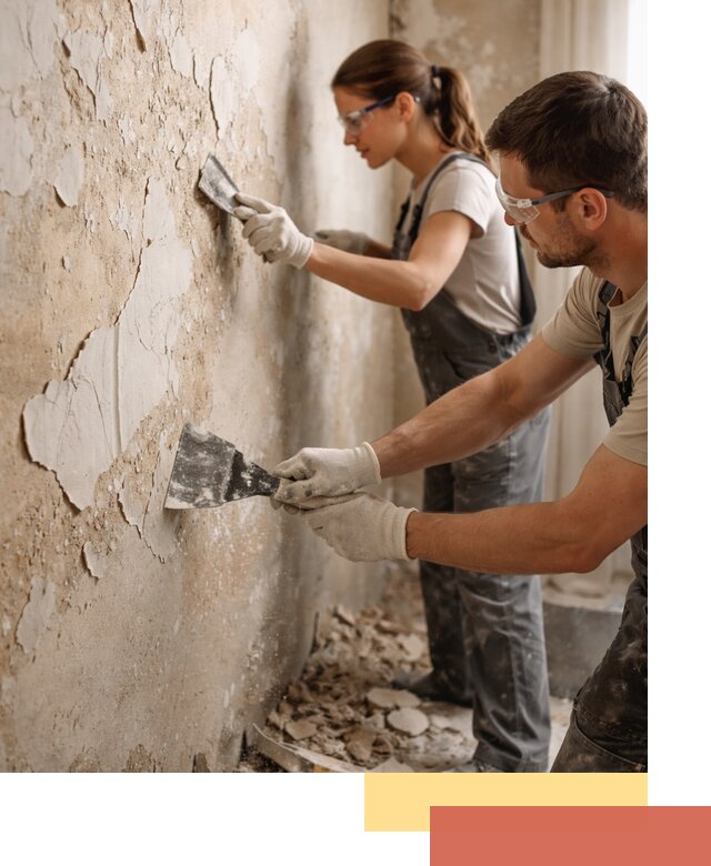 Снятие старой шпаклевки и подготовка поверхностей в Боровичах