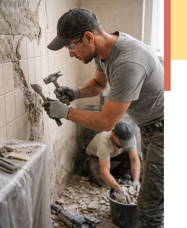 Демонтаж плитки со стен в Боровичах от 886 руб. — быстро и недорого | ОТДЕЛОЧНИК-Брв