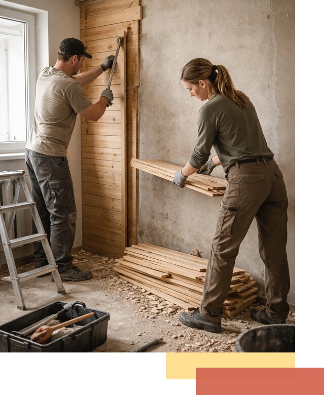 Демонтаж вагонки со стен в Боровичах — профессиональный демонтаж