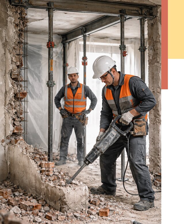 Снос несущих стен в Боровичах от 10684 руб. — демонтаж несущей стены под ключ | ОТДЕЛОЧНИК-Брв