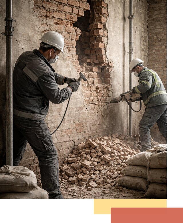 Демонтаж кирпичных стен в Боровичах быстро и безопасно