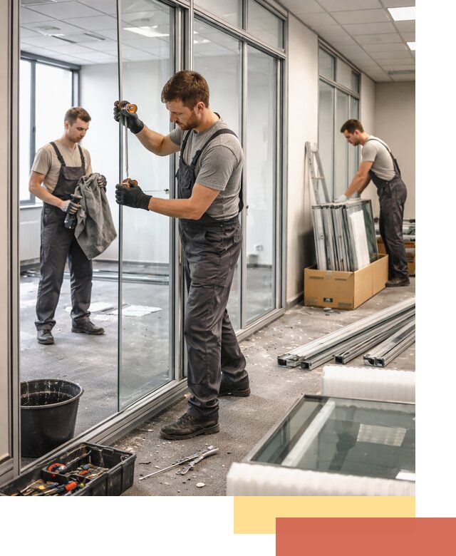 Демонтаж стеклянных перегородок в Боровичах быстро и безопасно