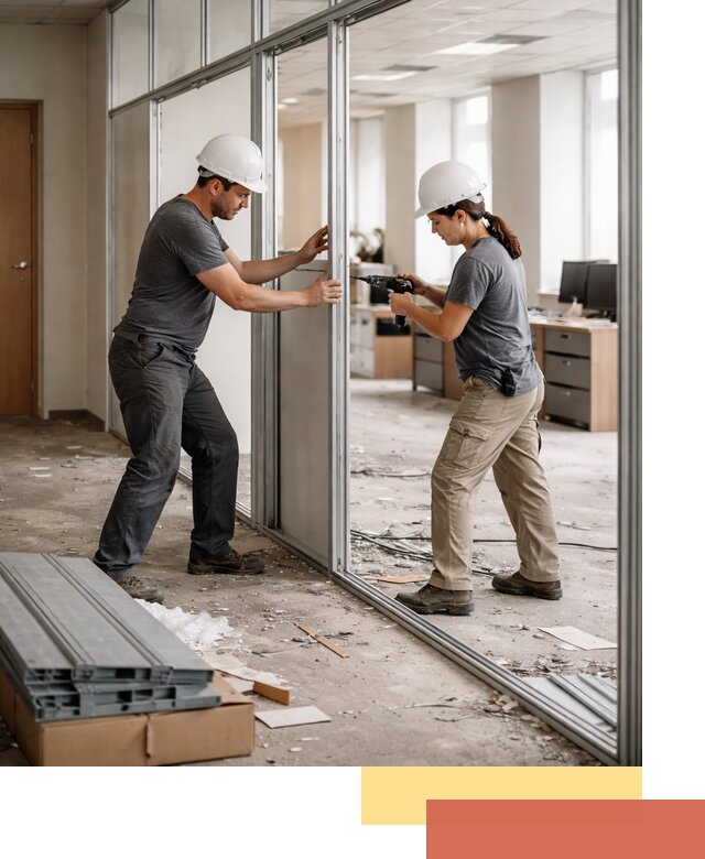 Демонтаж алюминиевых перегородок в Боровичах быстро и аккуратно