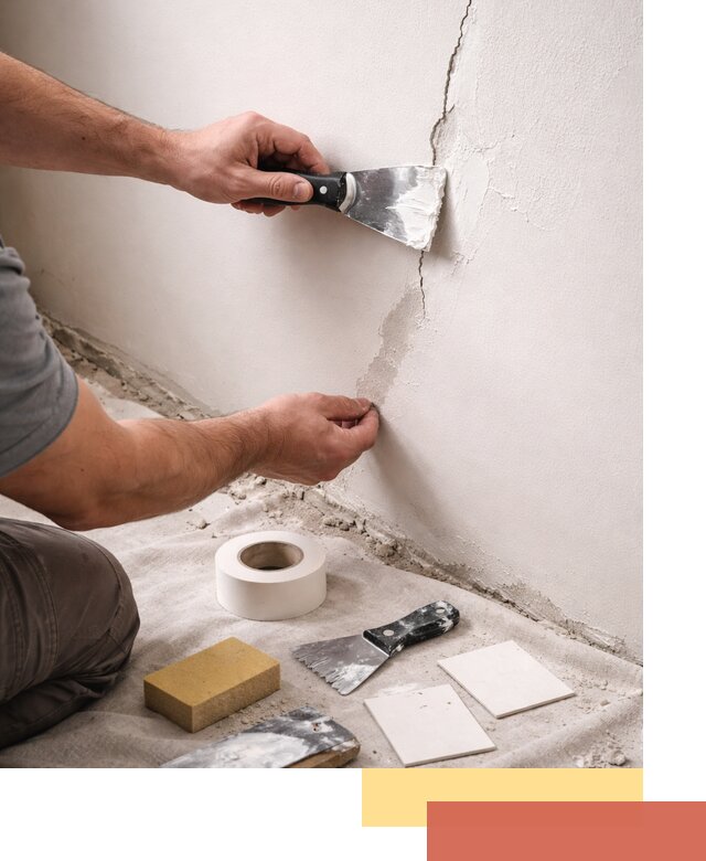 Заделка трещин и сколов в стенах и потолках в Боровичах