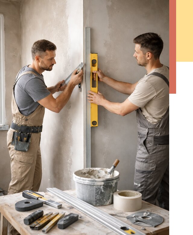 Выведение углов стен в Боровичах от 1928 руб. быстро и недорого | ОТДЕЛОЧНИК-Брв