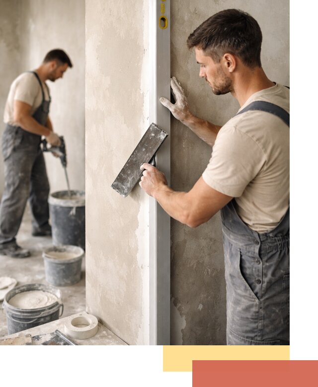 Выведение углов стен в Боровичах: монтаж и оштукатуривание