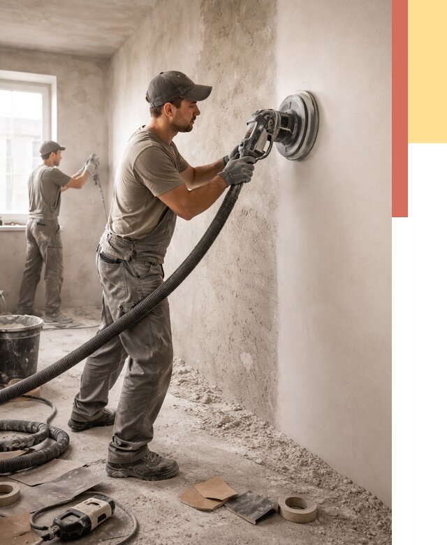 Шлифовка стен в Боровичах от 1251 руб/м2 — быстро и недорого | ОТДЕЛОЧНИК-Брв