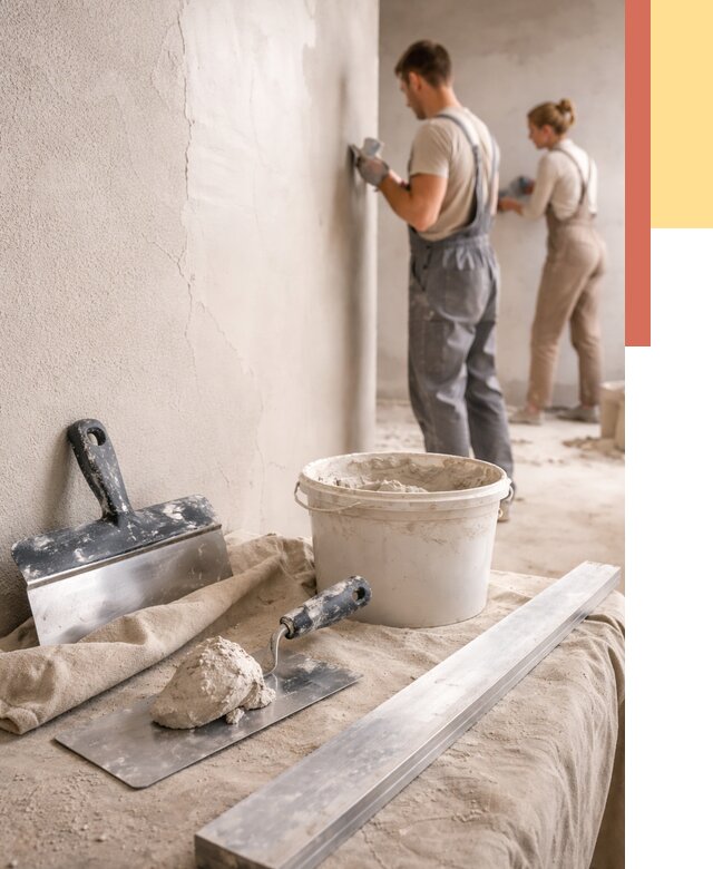 Штукатурка стен гипсовая в Боровичах от 4690 руб/м2 — быстро и недорого | ОТДЕЛОЧНИК-Брв