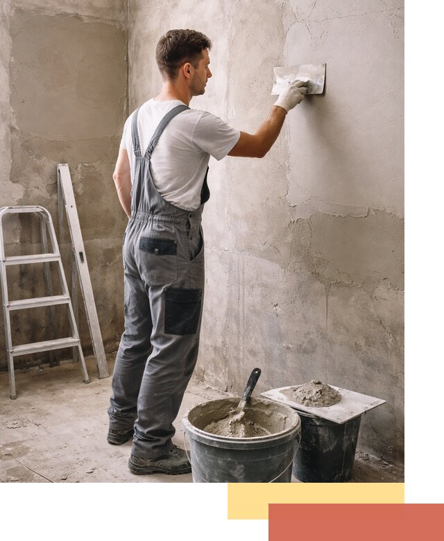 Штукатурка стен в ванной под ключ в Боровичах