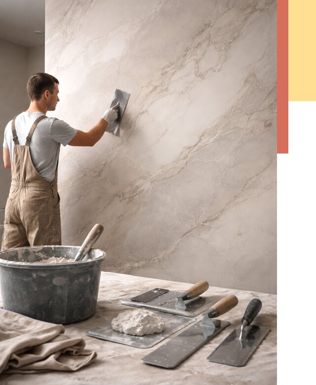 Декоративная штукатурка под мрамор в Боровичах от 2918 руб./м² — быстро и недорого | ОТДЕЛОЧНИК-Брв