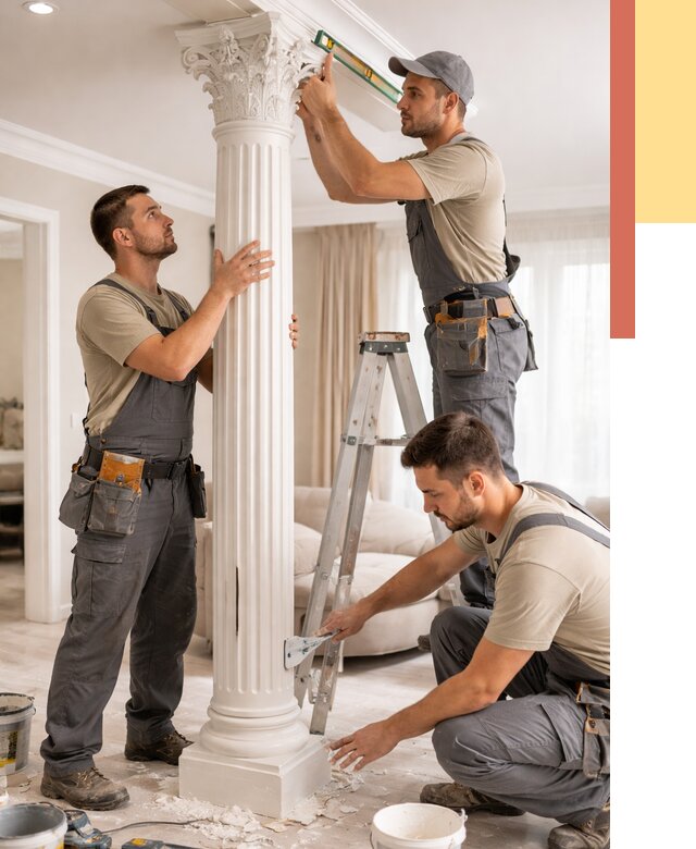 Установка декоративных колонн в Боровичах от 12508 руб. под ключ | ОТДЕЛОЧНИК-Брв