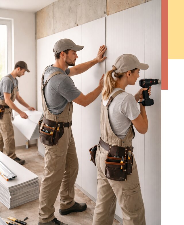 Монтаж ПВХ панелей на стены в Боровичах от 469 руб/м2 — быстро и недорого | ОТДЕЛОЧНИК-Брв