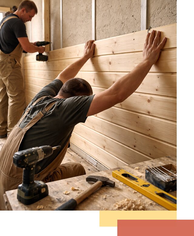 Монтаж деревянной вагонки на стены в Боровичах быстро и качественно