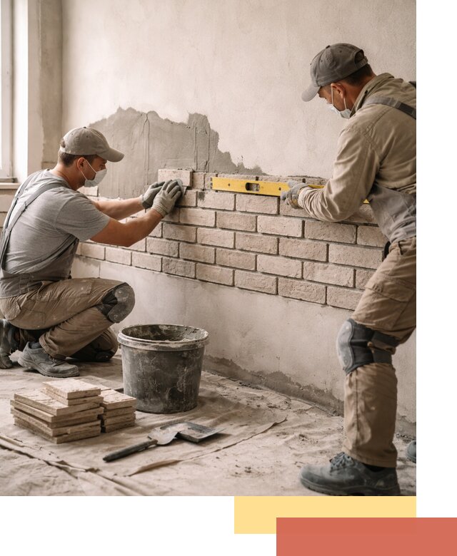 Монтаж декоративного кирпича профессионально в Боровичах