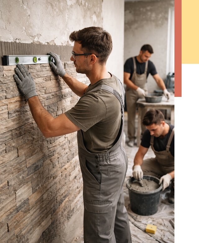 Монтаж искусственного камня в Боровичах от 4690 руб. под ключ | ОТДЕЛОЧНИК-Брв