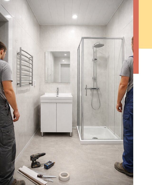 Отделка ванной комнаты панелями ПВХ в Боровичах от 4690 руб. за м2 | ОТДЕЛОЧНИК-Брв