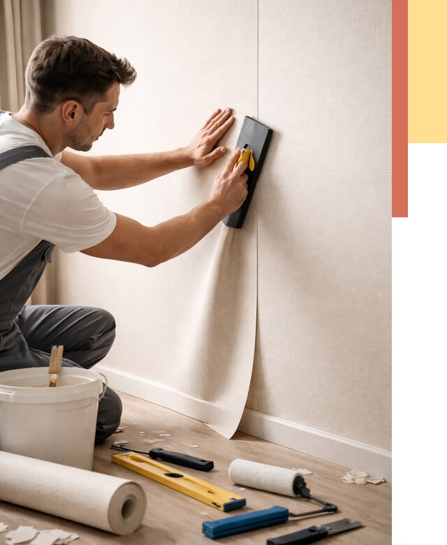 Поклейка виниловых обоев в Боровичах от 4690 руб. | Быстро и недорого — ОТДЕЛОЧНИК-Брв