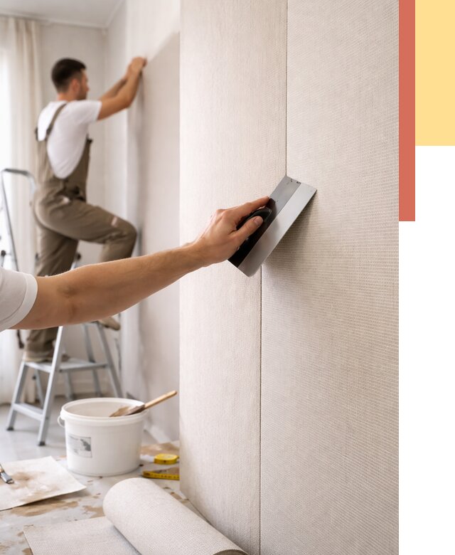 Поклейка текстильных обоев в Боровичах от 4690 руб. под ключ | ОТДЕЛОЧНИК-Брв