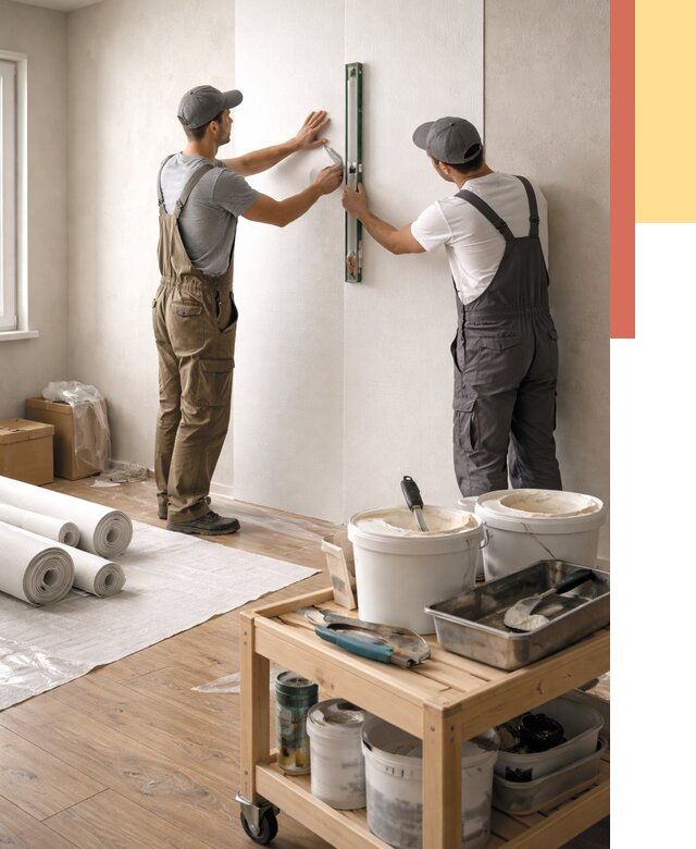 Поклейка стеклообоев в Боровичах от 6775 руб. за м2 — быстро и недорого | ОТДЕЛОЧНИК-Брв