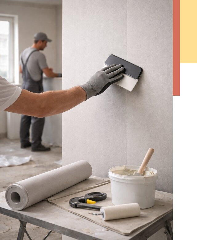 Поклейка обоев под покраску в Боровичах от 3648 руб. за м2 | ОТДЕЛОЧНИК-Брв