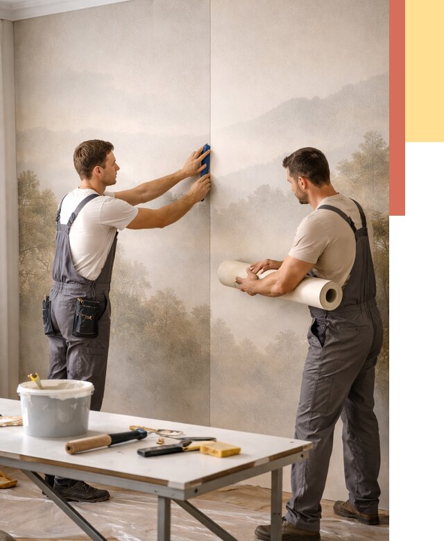 Поклейка фотообоев в Боровичах от 8860 руб/м² — быстро и недорого | ОТДЕЛОЧНИК-Брв