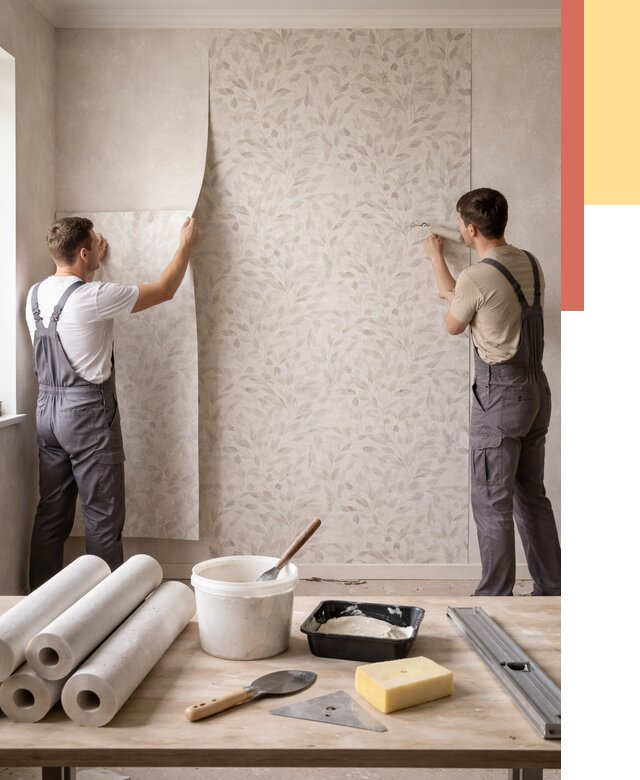 Поклейка обоев с подбором рисунка в Боровичах от 3648 руб. | ОТДЕЛОЧНИК-Брв - быстро и недорого