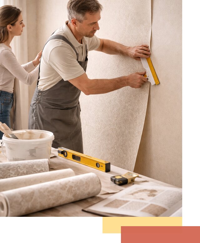 Поклейка обоев с подбором рисунка в Боровичах