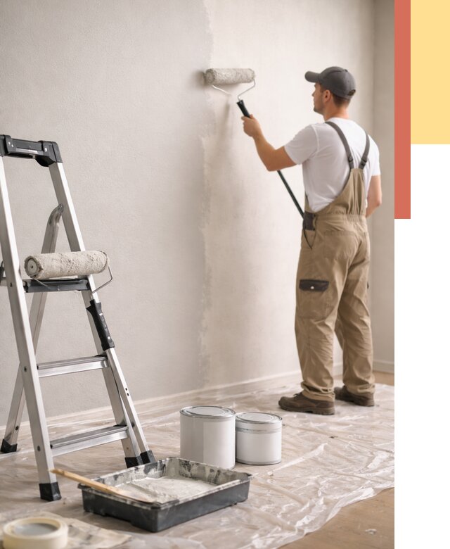 Покраска стен латексной краской в Боровичах от 4690 руб. за м2 | ОТДЕЛОЧНИК-Брв