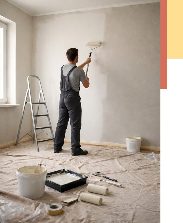 Покраска стен моющейся краской в Боровичах от 365 руб./м² — быстро и недорого | ОТДЕЛОЧНИК-Брв