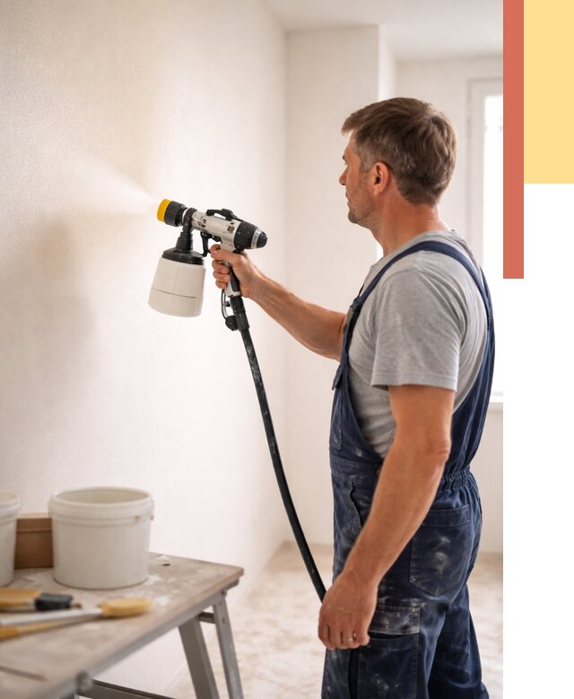 Покраска стен краскопультом в Боровичах от 7817 руб. — механизированная покраска | ОТДЕЛОЧНИК-Брв