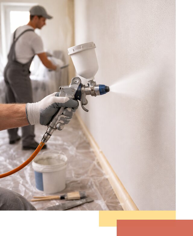 Покраска стен краскопультом в Боровичах быстро и качественно