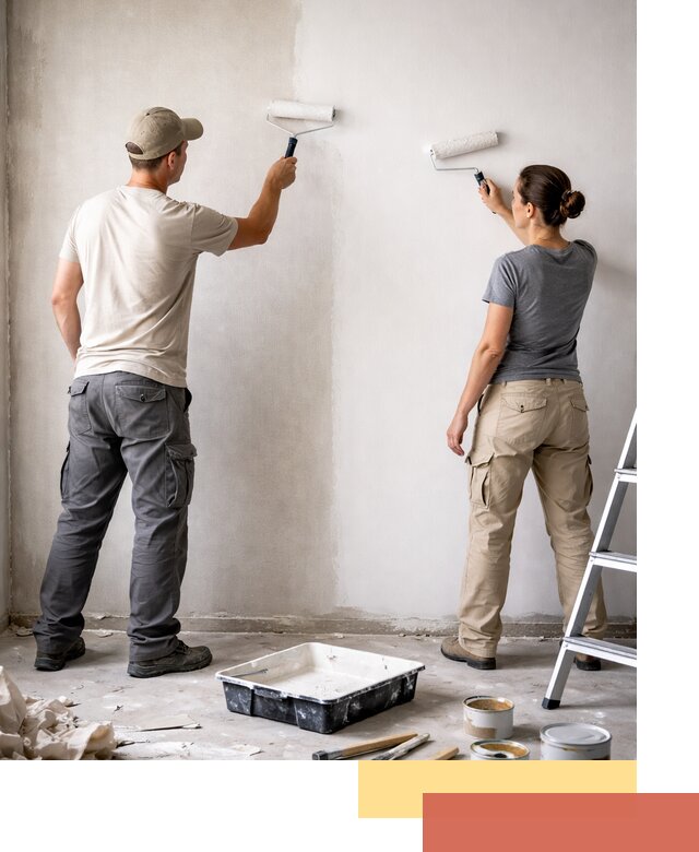 Окраска стен по стеклохолсту в Боровичах качественно и долговечно