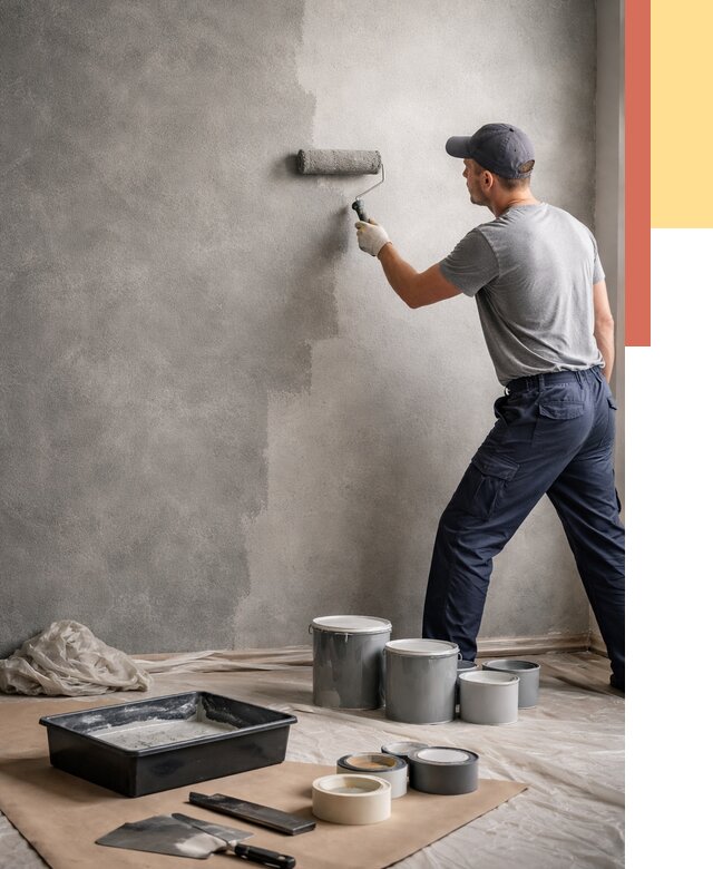 Покраска стен под бетон в Боровичах от 677 руб. за м2 — быстро и недорого | ОТДЕЛОЧНИК-Брв