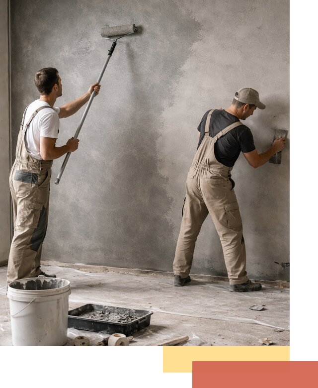 Покраска стен под бетон в Боровичах профессионально и недорого