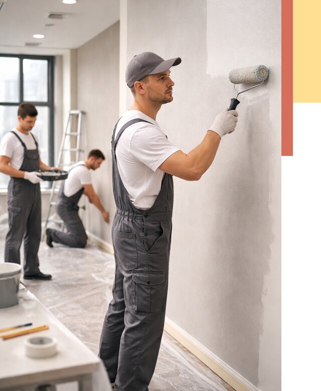 Покраска стен в офисе в Боровичах от 8860 руб. — быстро и недорого | ОТДЕЛОЧНИК-Брв