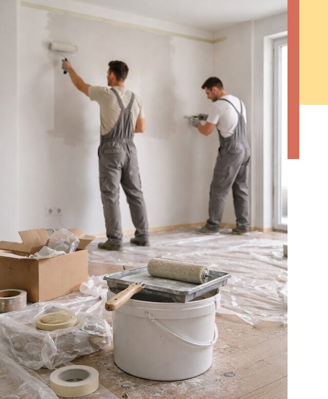 Покраска стен в квартире в Боровичах от 2606 руб/м2 — быстро и недорого | ОТДЕЛОЧНИК-Брв