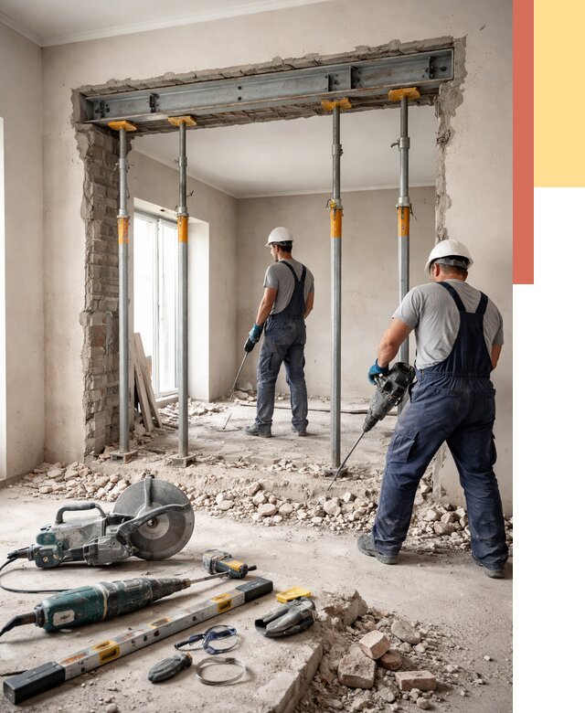 Прорезка проема в стене в Боровичах от 4690 руб. — быстро и недорого | ОТДЕЛОЧНИК-Брв