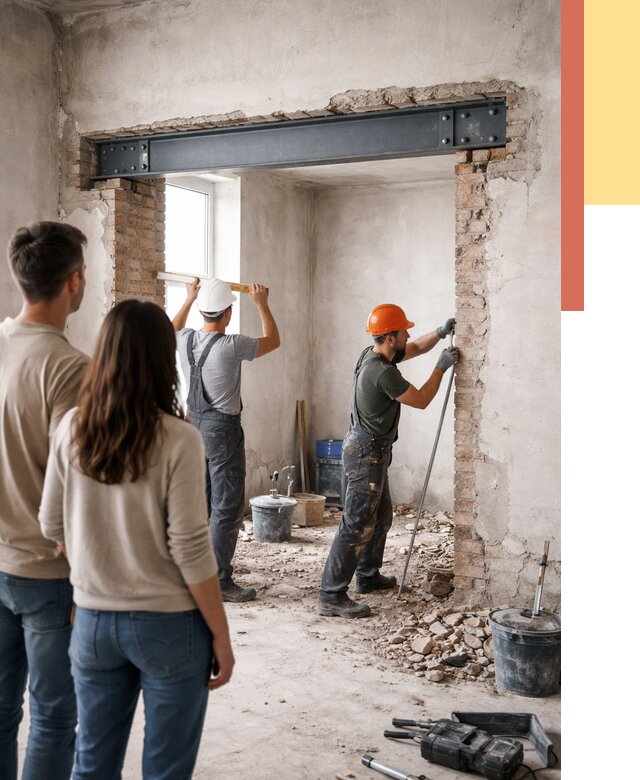 Усиление проема в стене в Боровичах от 9902 руб. — усиление дверного проема металлоконструкцией | ОТДЕЛОЧНИК-Брв