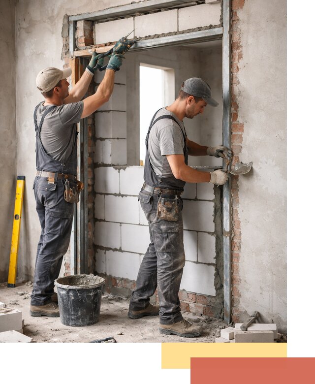 Закладка дверного проема под ключ в Боровичах: демонтаж, монтаж, отделка