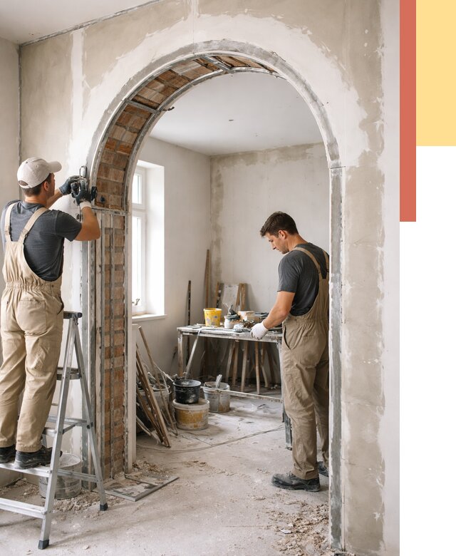 Устройство арочного проема в Боровичах от 9902 руб. под ключ — быстро и недорого | ОТДЕЛОЧНИК-Брв