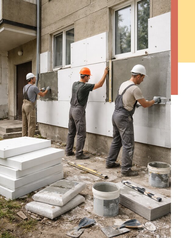 Утепление стен пенопластом в Боровичах от 1824 руб. — недорого и под ключ | ОТДЕЛОЧНИК-Брв