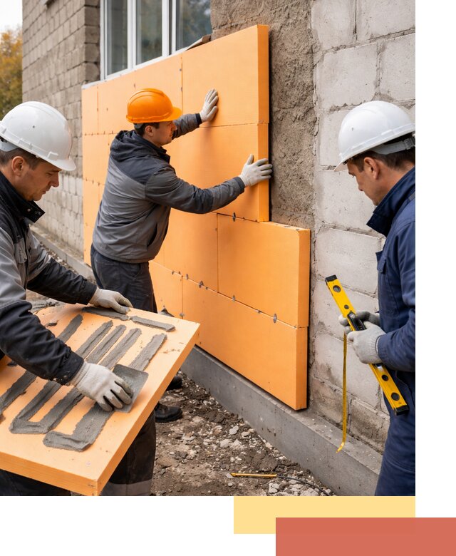 Утепление фасада пеноплексом под ключ в Боровичах