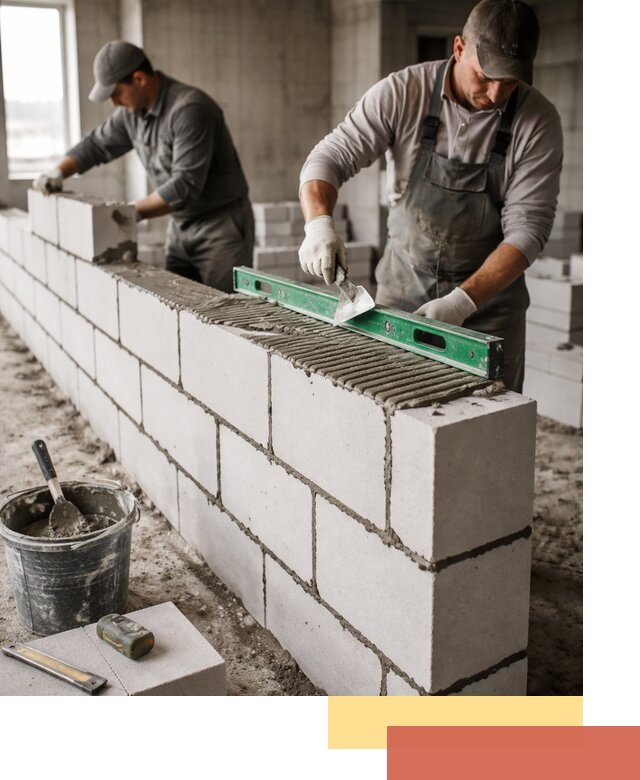 Кладка перегородок из газобетона в Боровичах быстро и качественно