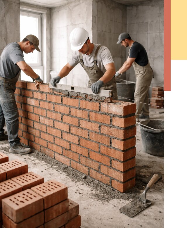 Кладка перегородок из кирпича в Боровичах от 3648 руб. за м² | ОТДЕЛОЧНИК-Брв