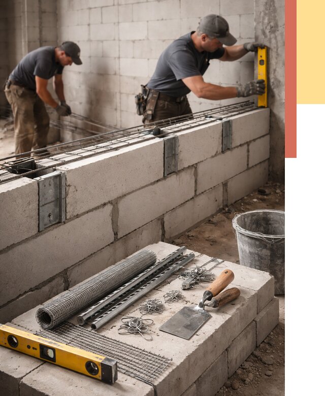 Армирование кладки перегородок в Боровичах от 782 руб. под ключ | ОТДЕЛОЧНИК-Брв