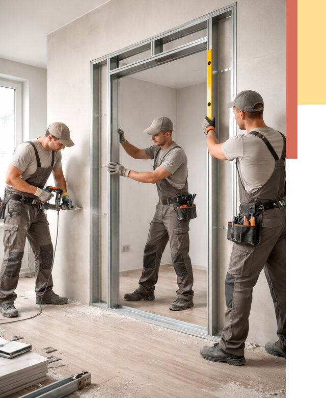 Устройство дверного проема в перегородке в Боровичах от 4690 руб. под ключ | ОТДЕЛОЧНИК-Брв