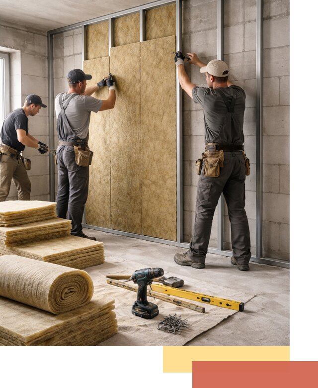 Шумоизоляция перегородок из блоков в Боровичах — монтаж и защита шумоизоляцией