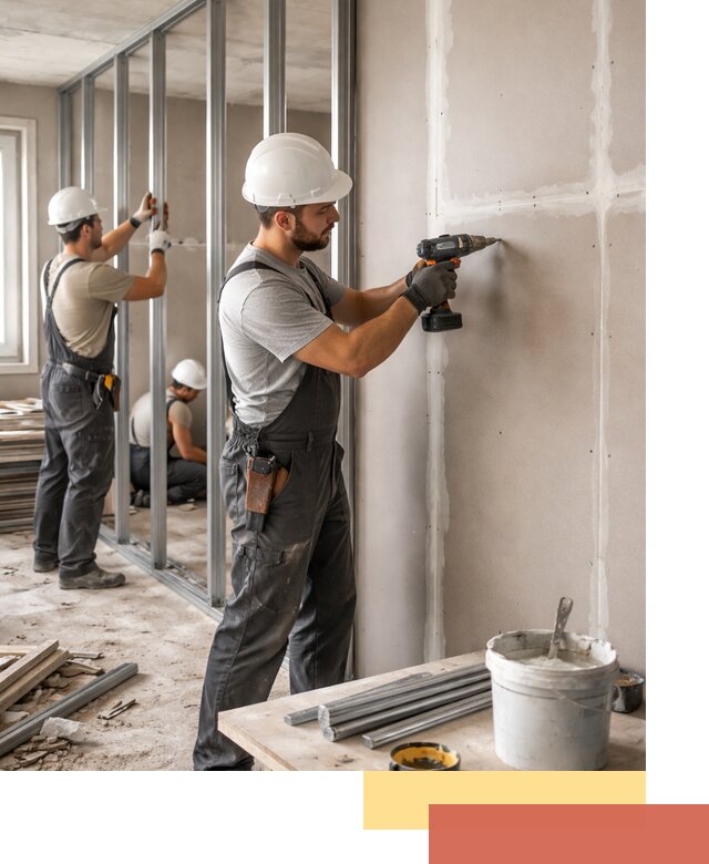 Перегородки из огнестойкого гипсокартона в Боровичах под ключ