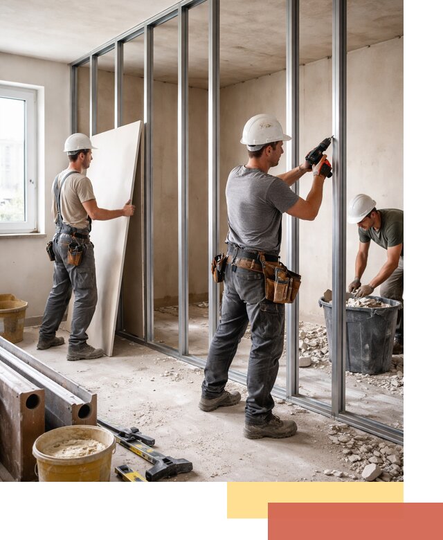 Перенос гипсокартонной перегородки в Боровичах профессионально и быстро